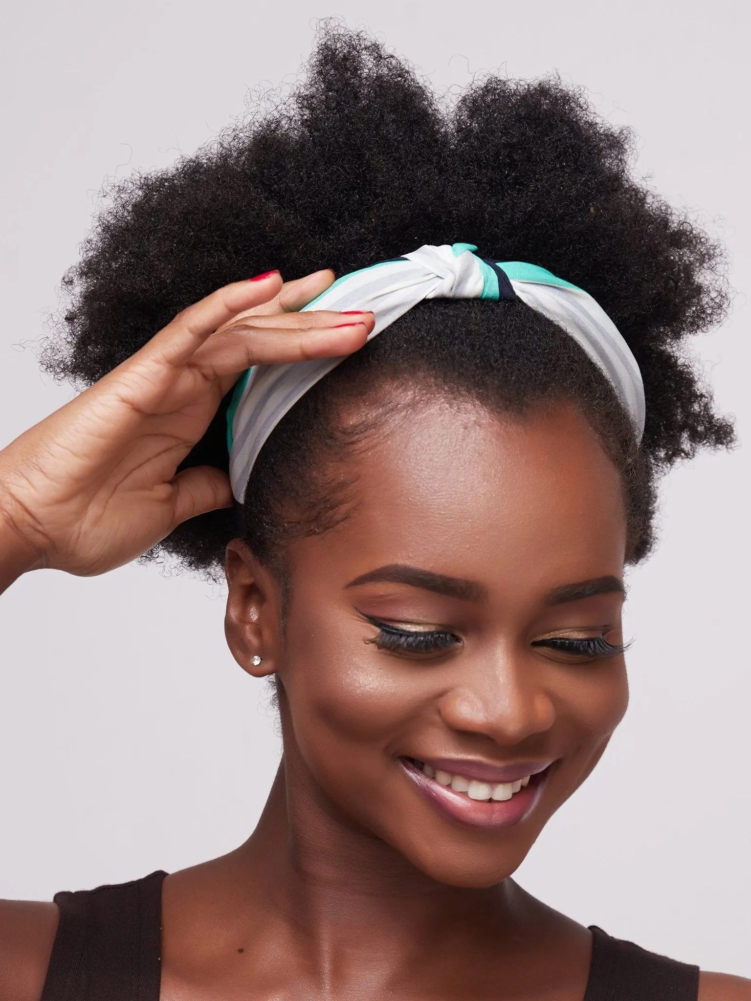 Lizola Pamoja Headbands - Green / Blue / Grey Stripes