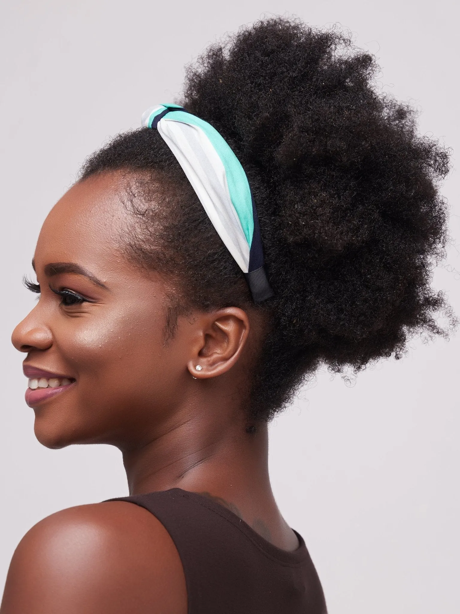 Lizola Pamoja Headbands - Green / Blue / Grey Stripes