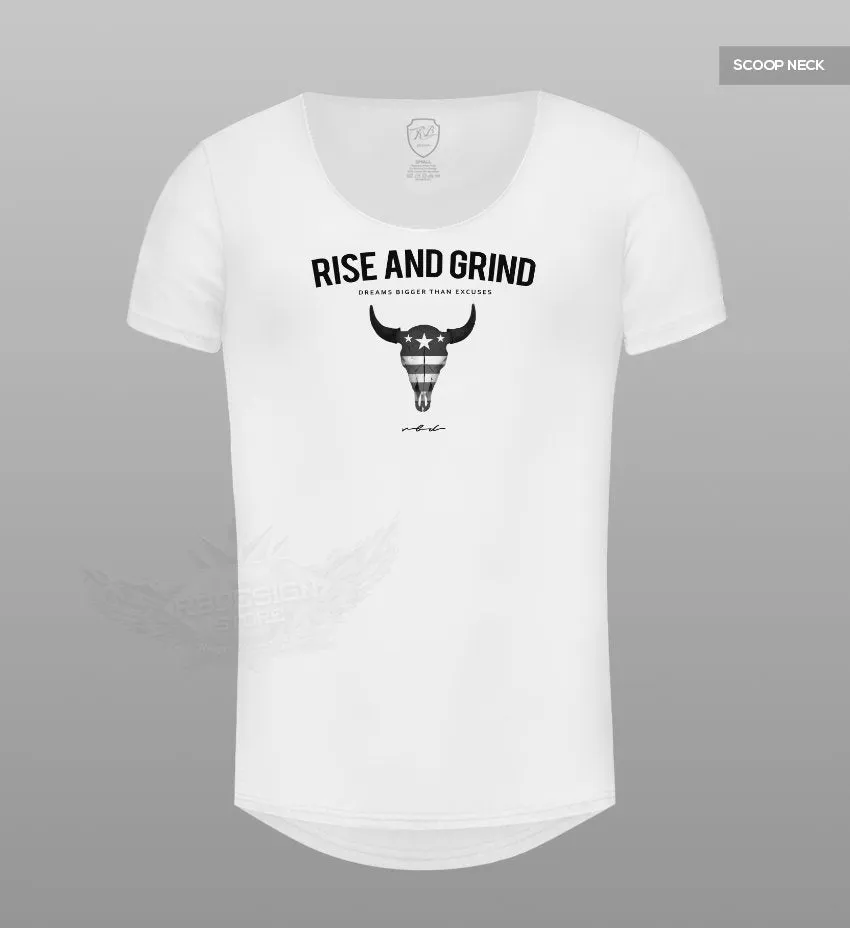 Men's T-shirt Rise And Grind  MD932 Gray