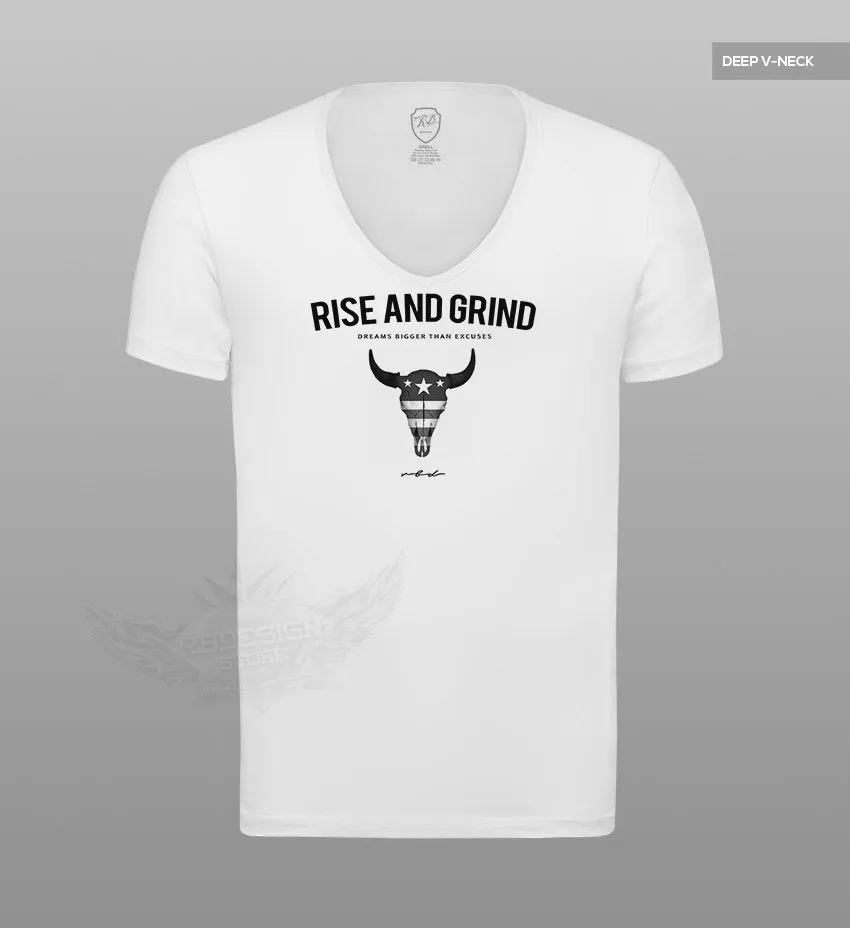 Men's T-shirt Rise And Grind  MD932 Gray