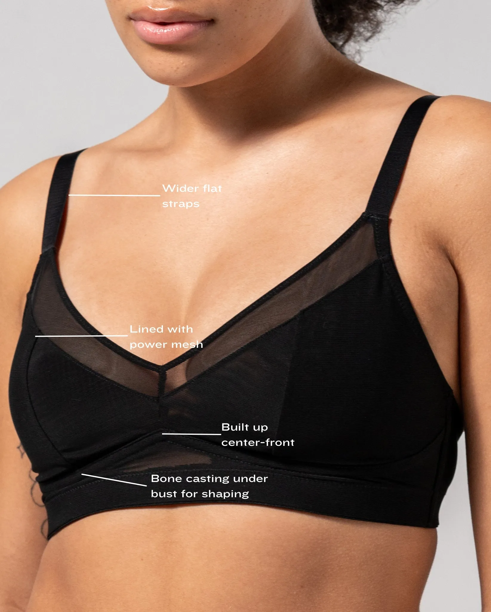 Mesh Support  Bralette Black