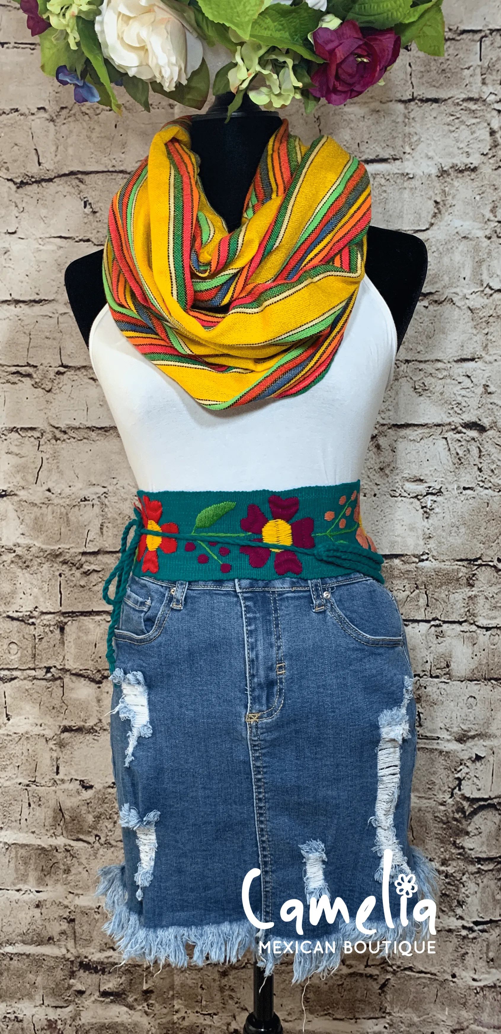 Mexican Embroidered Belt - Margarita