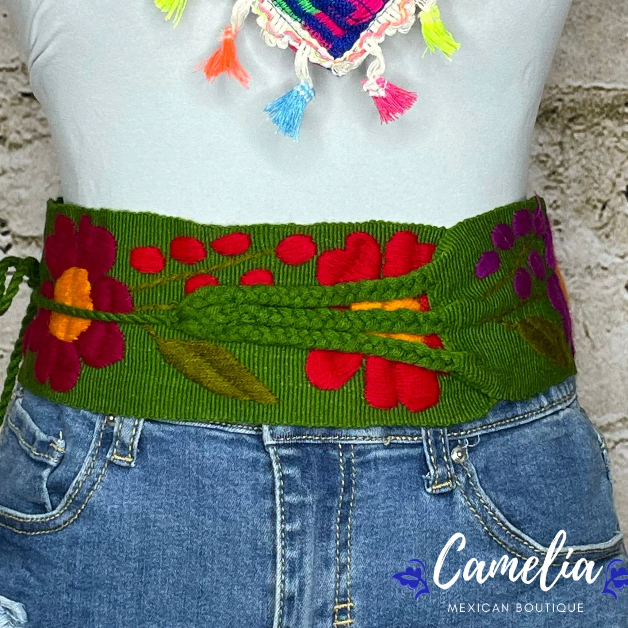 Mexican Embroidered Belt - Margarita