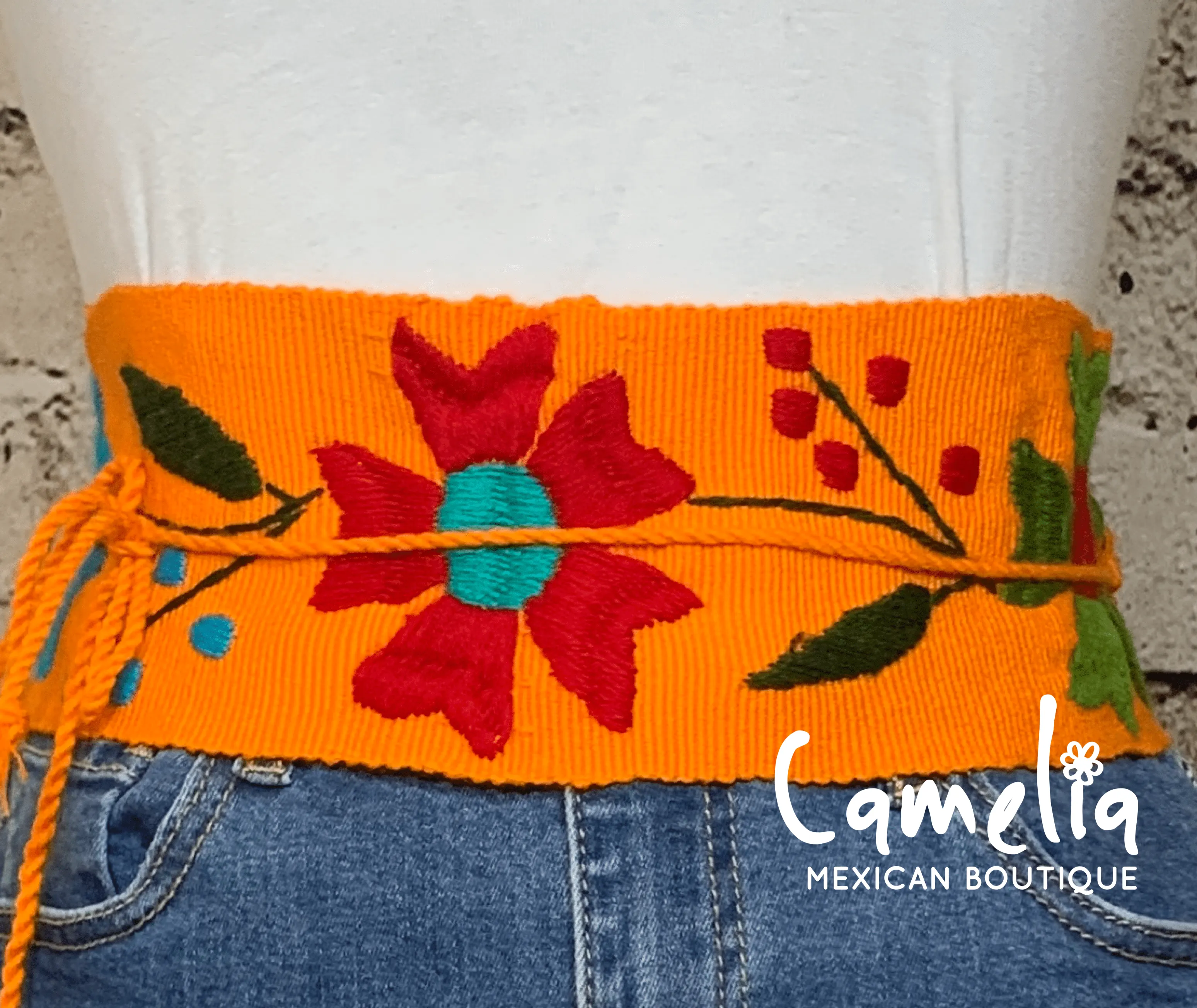 Mexican Embroidered Belt - Margarita