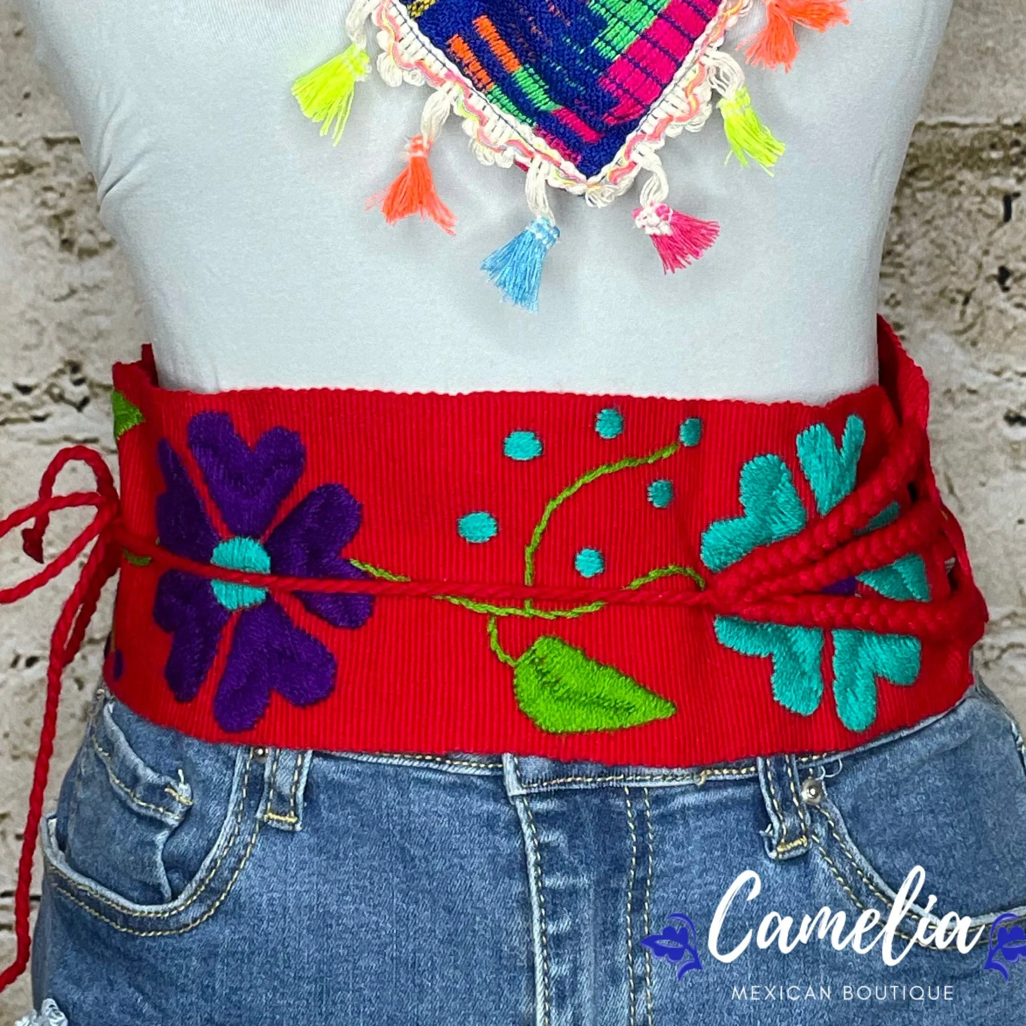 Mexican Embroidered Belt - Margarita