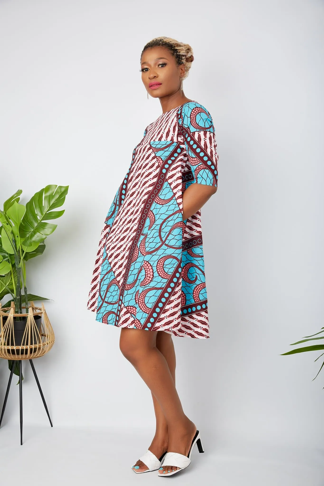 New in African Print Shift Summer  Dress - Nina