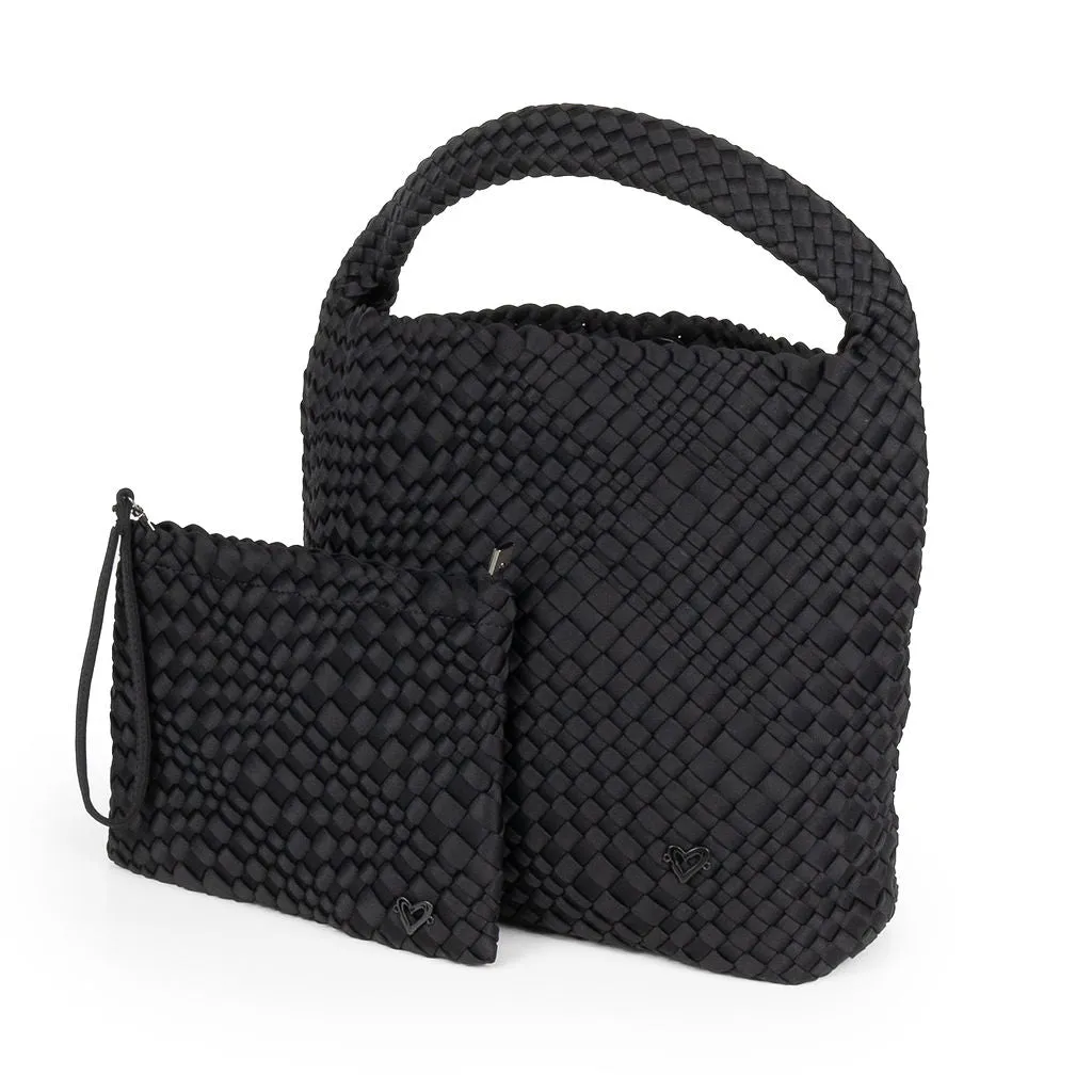 NEW: Langford Woven Hobo Tote - Black Onyx