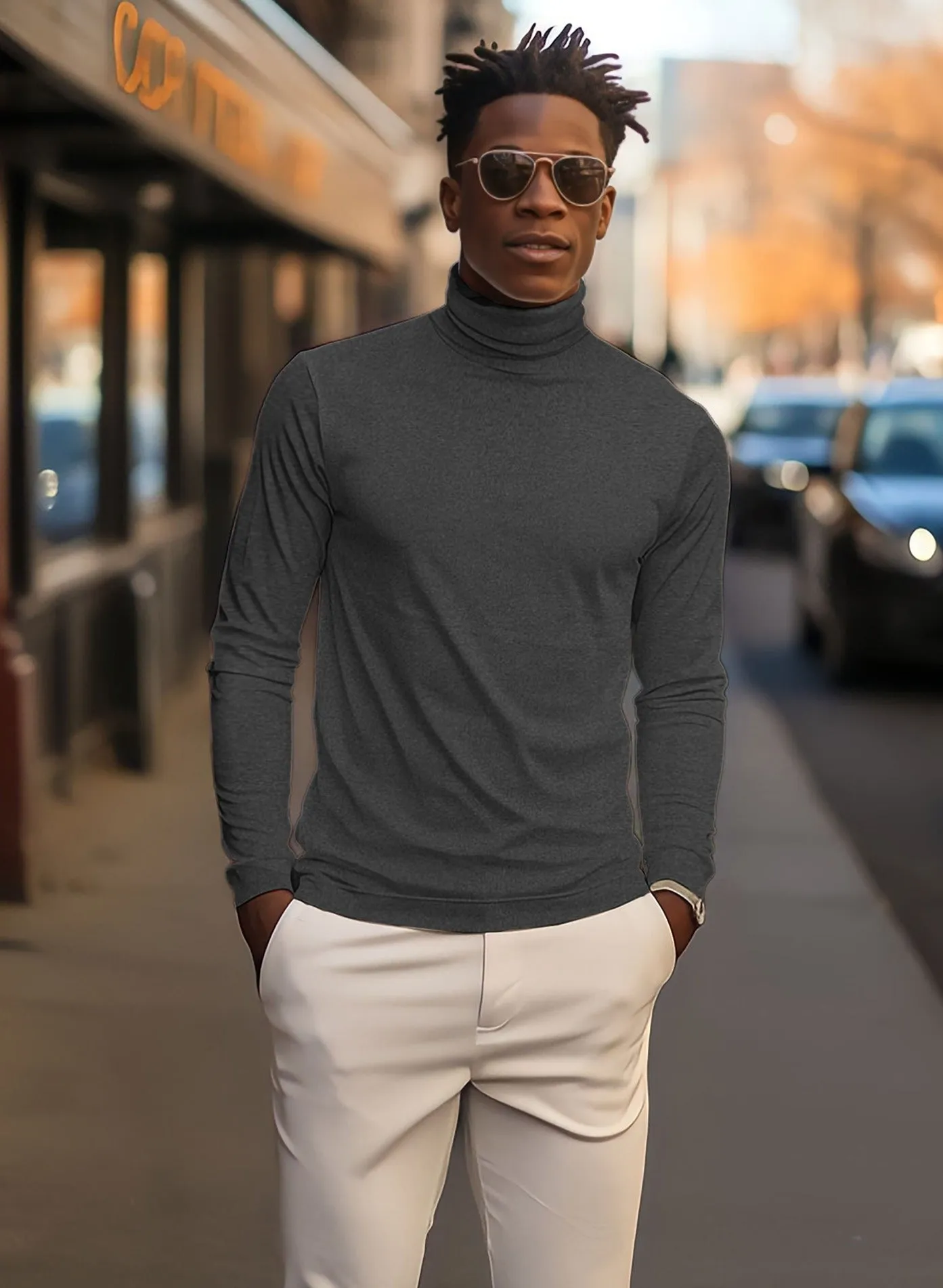 OTTO |INTERLOCK JERSEY TURTLENECK T-SHIRT || OTTO |T-SHIRT COL ROUL EN JERSEY INTERLOCK