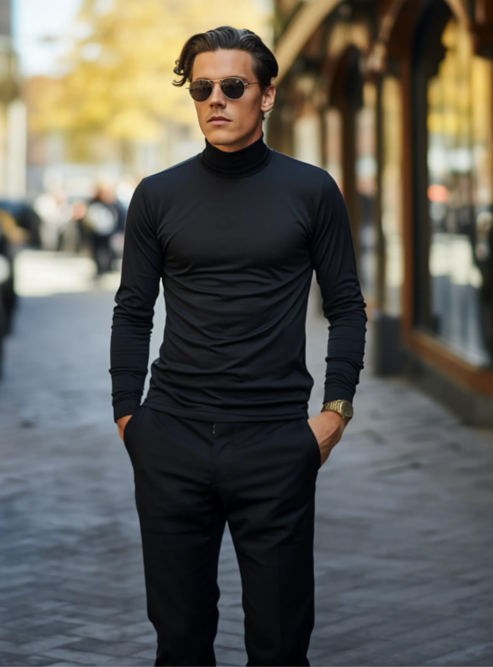 OTTO |INTERLOCK JERSEY TURTLENECK T-SHIRT || OTTO |T-SHIRT COL ROUL EN JERSEY INTERLOCK