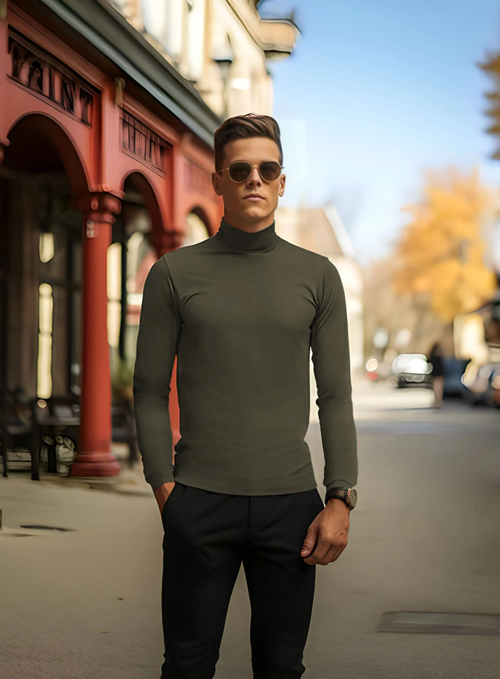 OTTO |INTERLOCK JERSEY TURTLENECK T-SHIRT || OTTO |T-SHIRT COL ROUL EN JERSEY INTERLOCK