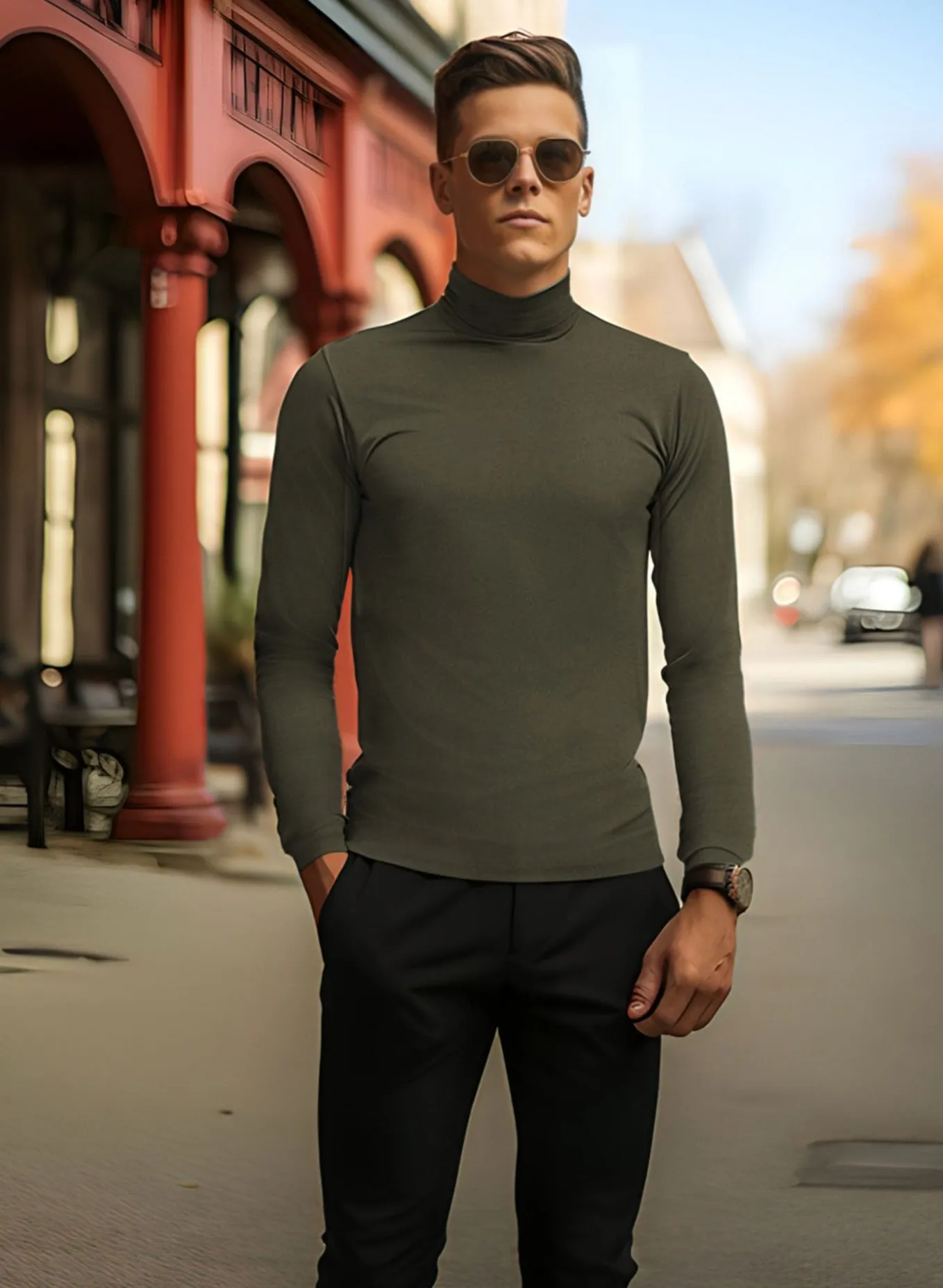 OTTO |INTERLOCK JERSEY TURTLENECK T-SHIRT || OTTO |T-SHIRT COL ROUL EN JERSEY INTERLOCK