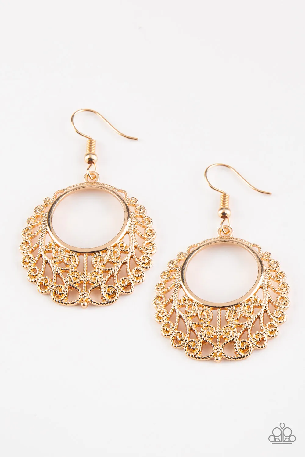 Paparazzi Accessories - Grapevine Glamorous #E195 Peg - Gold Earrings