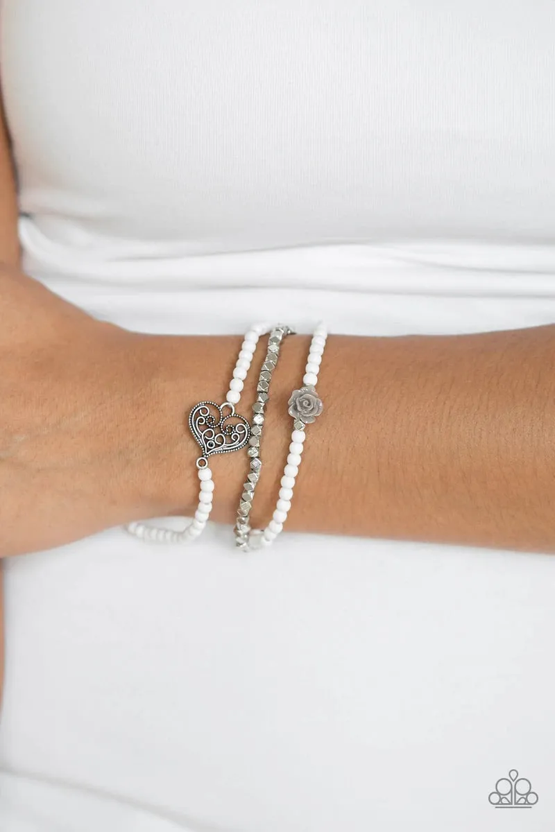 Paparazzi Accessories  - Lover’s Loot - Drawer 2/2 - White Bracelet