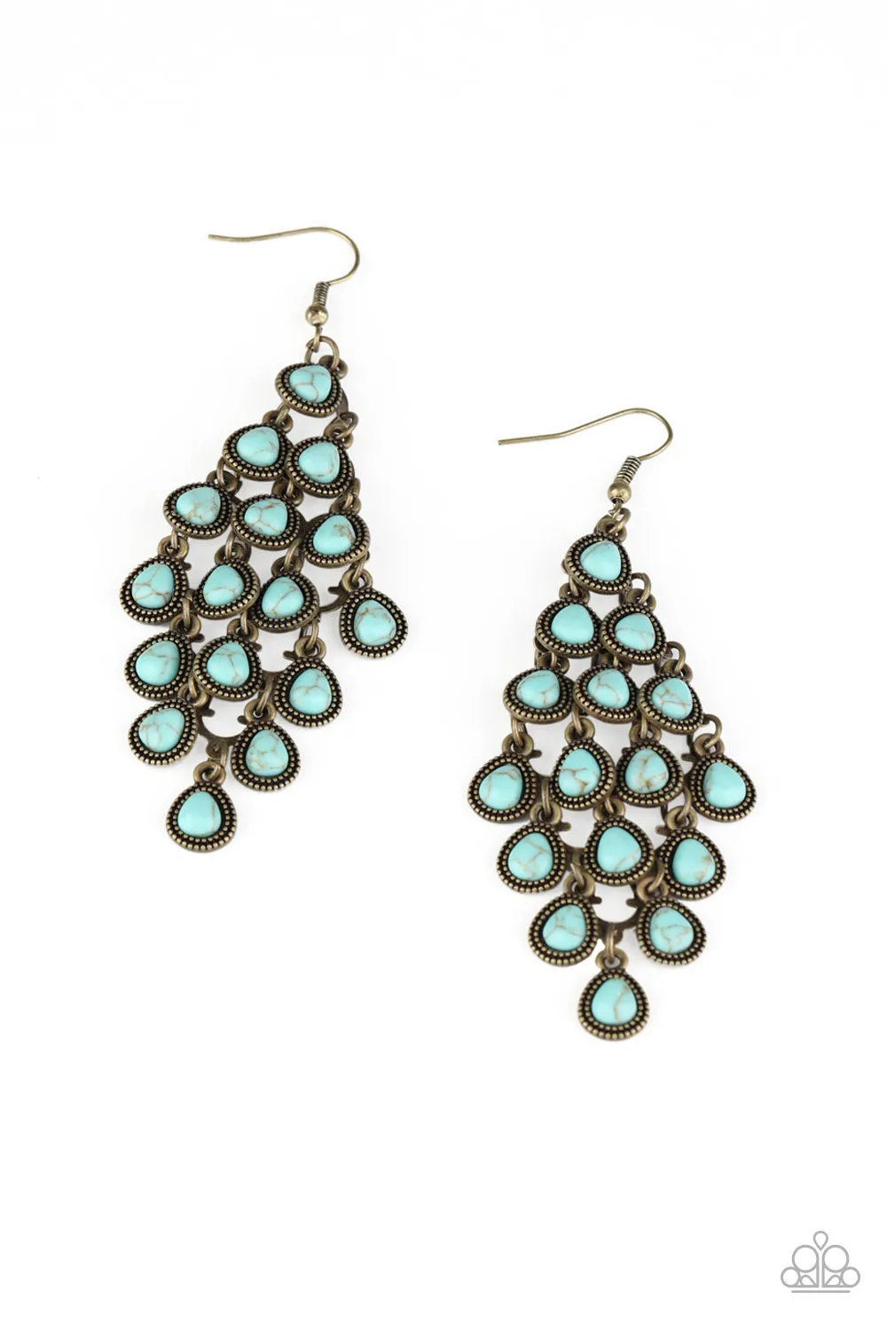 Paparazzi Accessories  - Rural Rainstorms #E351 - Brass Earrings