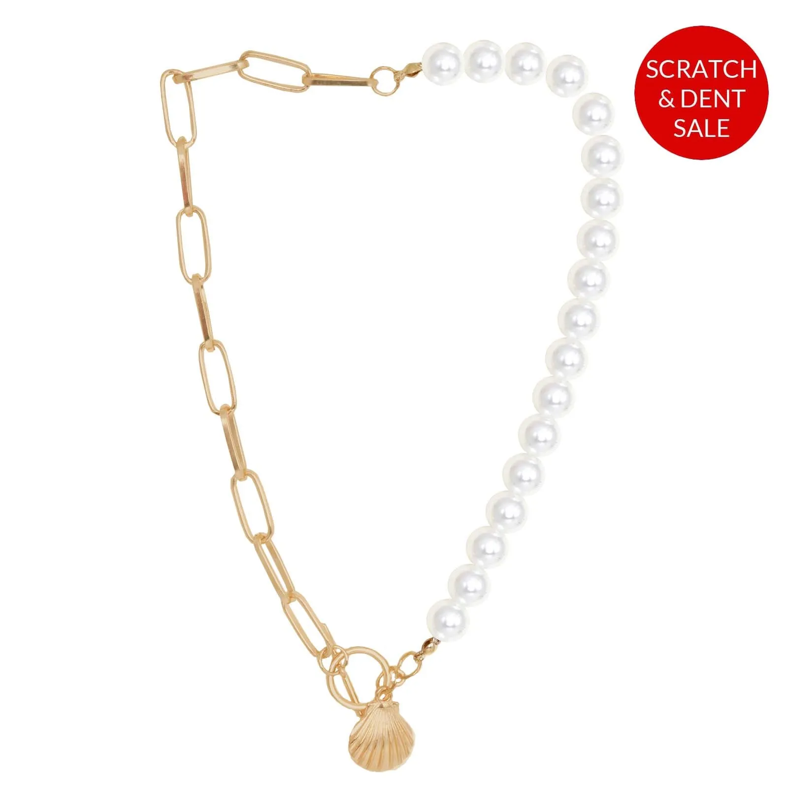 Pearl Shell Link Chain Necklace - Sample