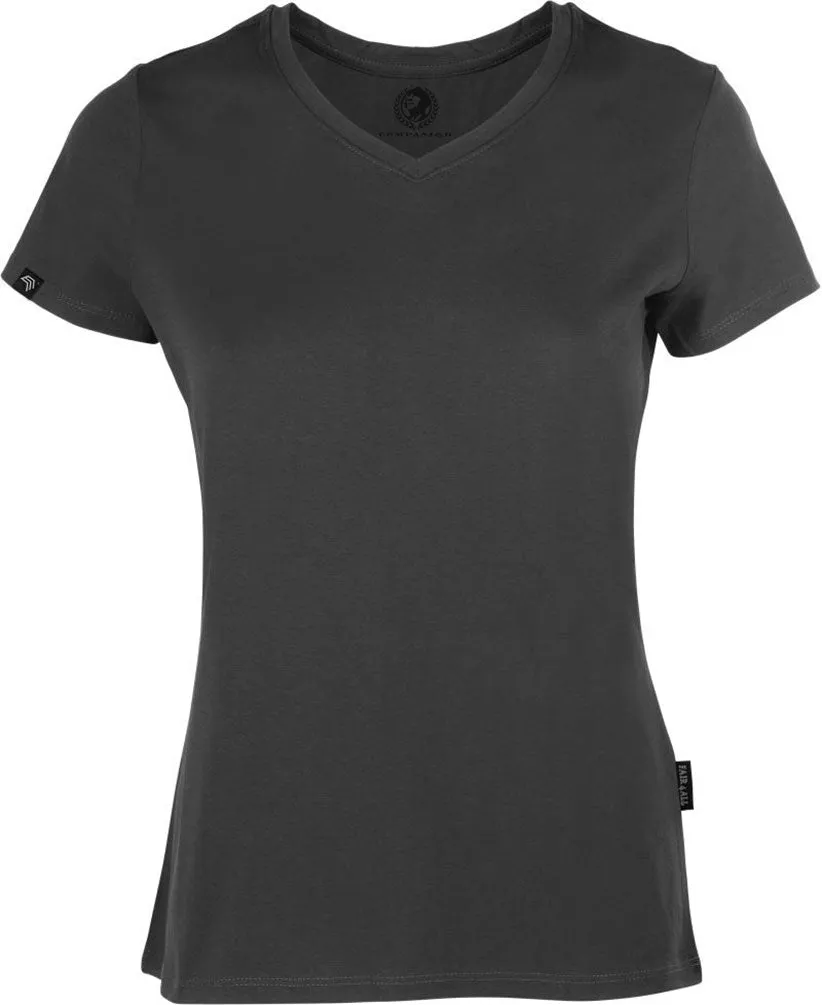 RMH 0202 ― Damen Luxury Bio-Baumwolle V-Neck T-Shirt - Dark Grau