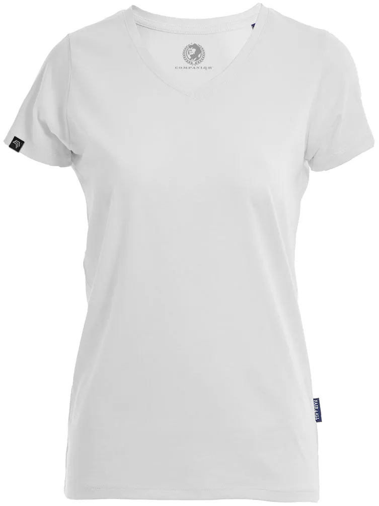 RMH 0202 ― Damen Luxury Bio-Baumwolle V-Neck T-Shirt - Weiß