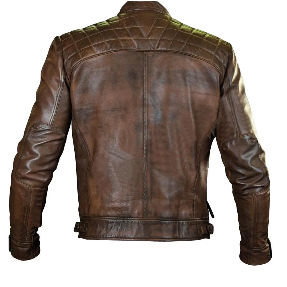 Roan Distressed Brown moto leather jacket