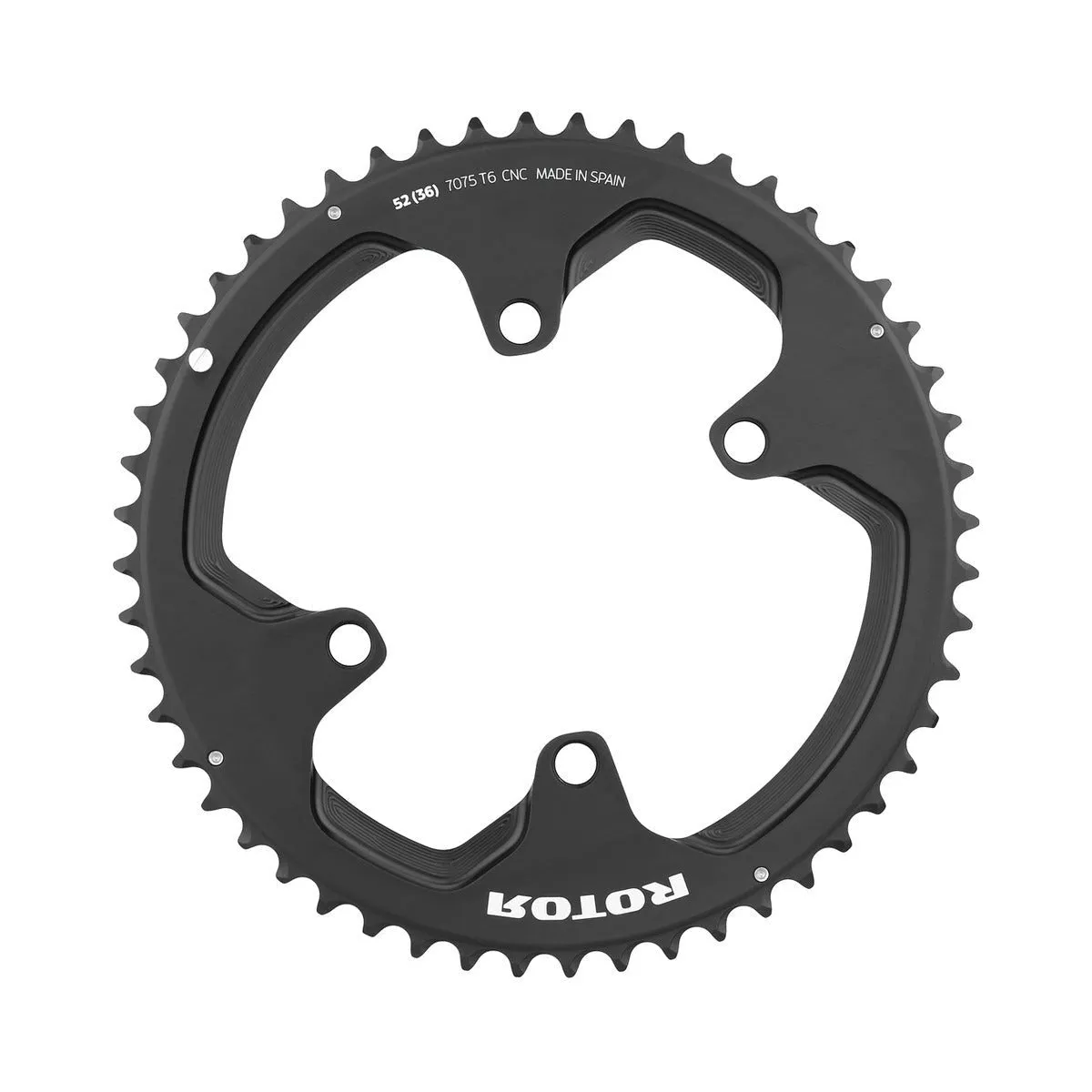 Rotor NOQ 4 Bolt 110 BCD Outer Round Chainring - Black