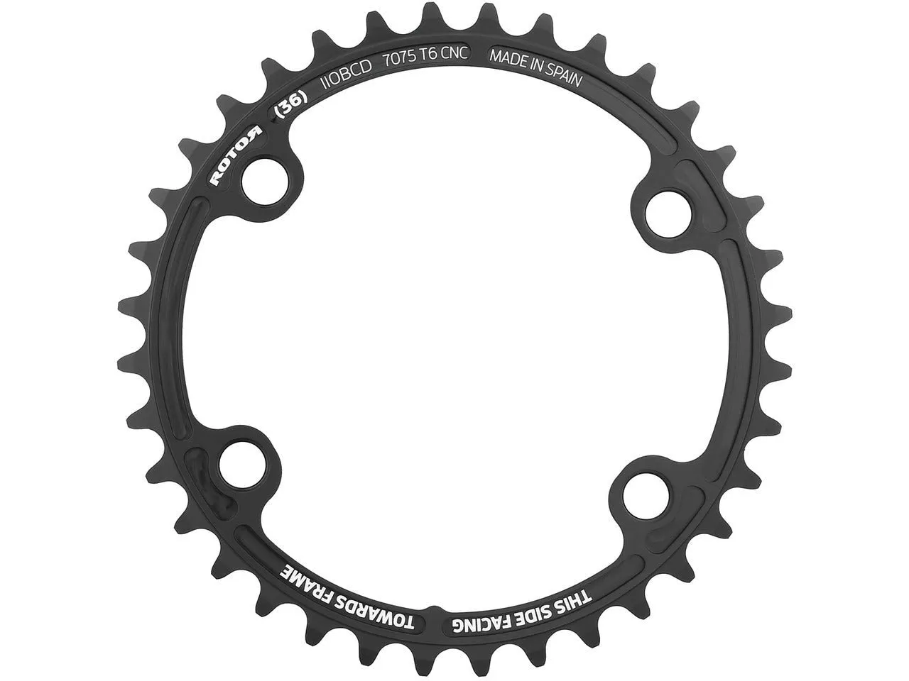 Rotor NOQ 4 Bolt 110 BCD Outer Round Chainring - Black