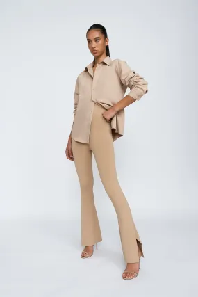 Sliced Flare Knit Pant Regular Leg | Final Sale  - Camel