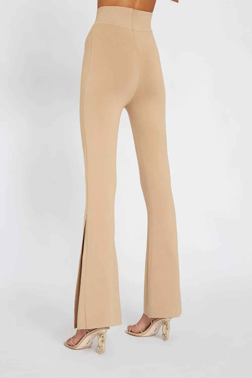 Sliced Flare Knit Pant Regular Leg | Final Sale  - Camel