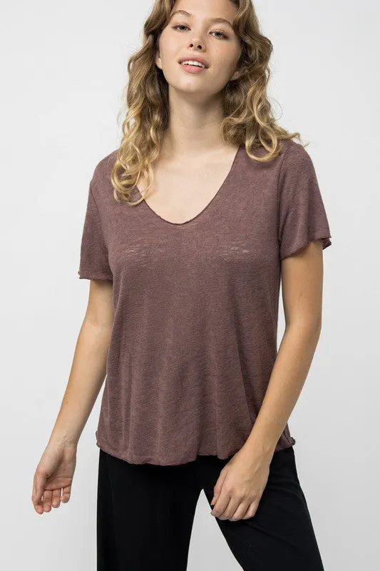 Slub Scoop Neck T-Shirt