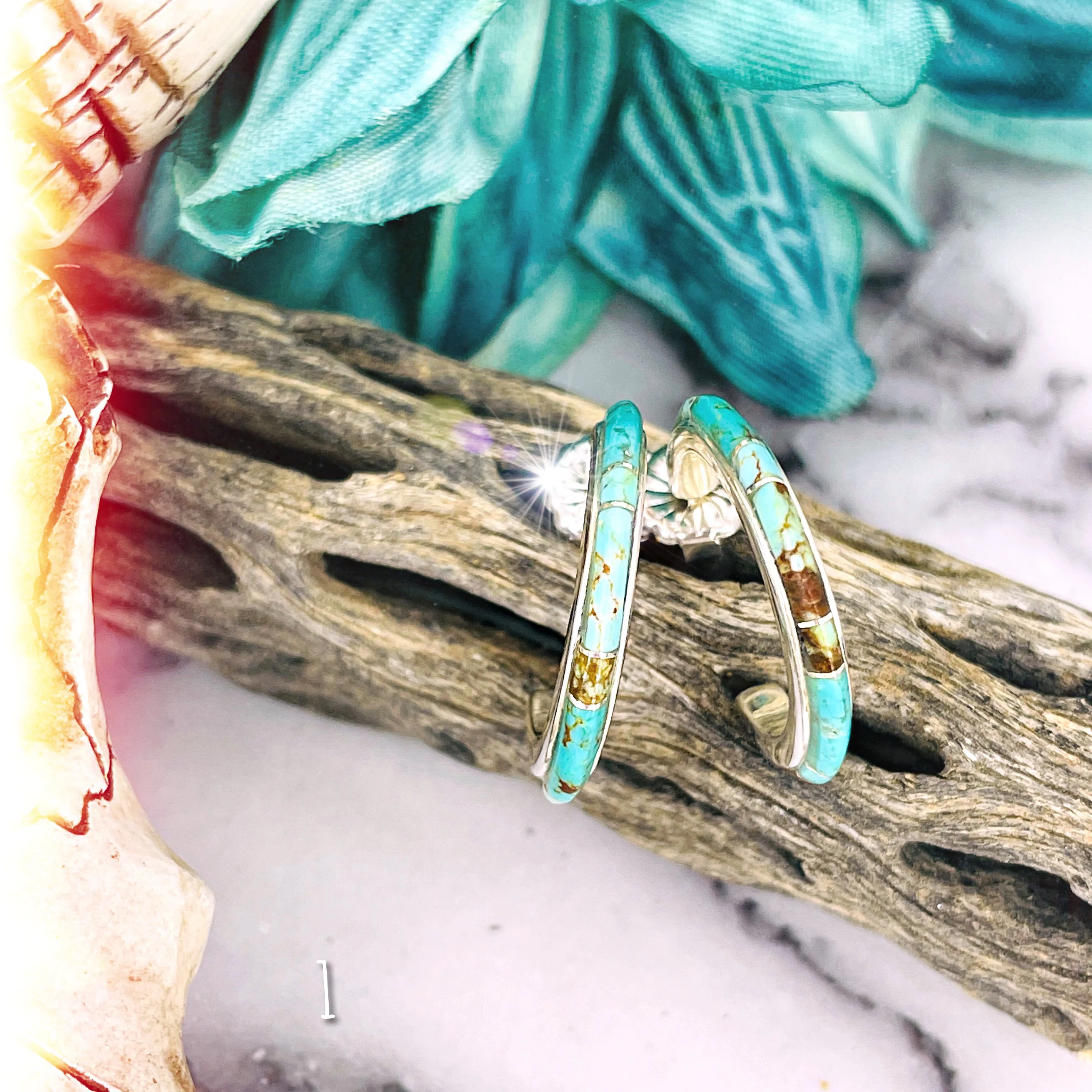 SMALL {Sierra Nevada turquoise} Hoops