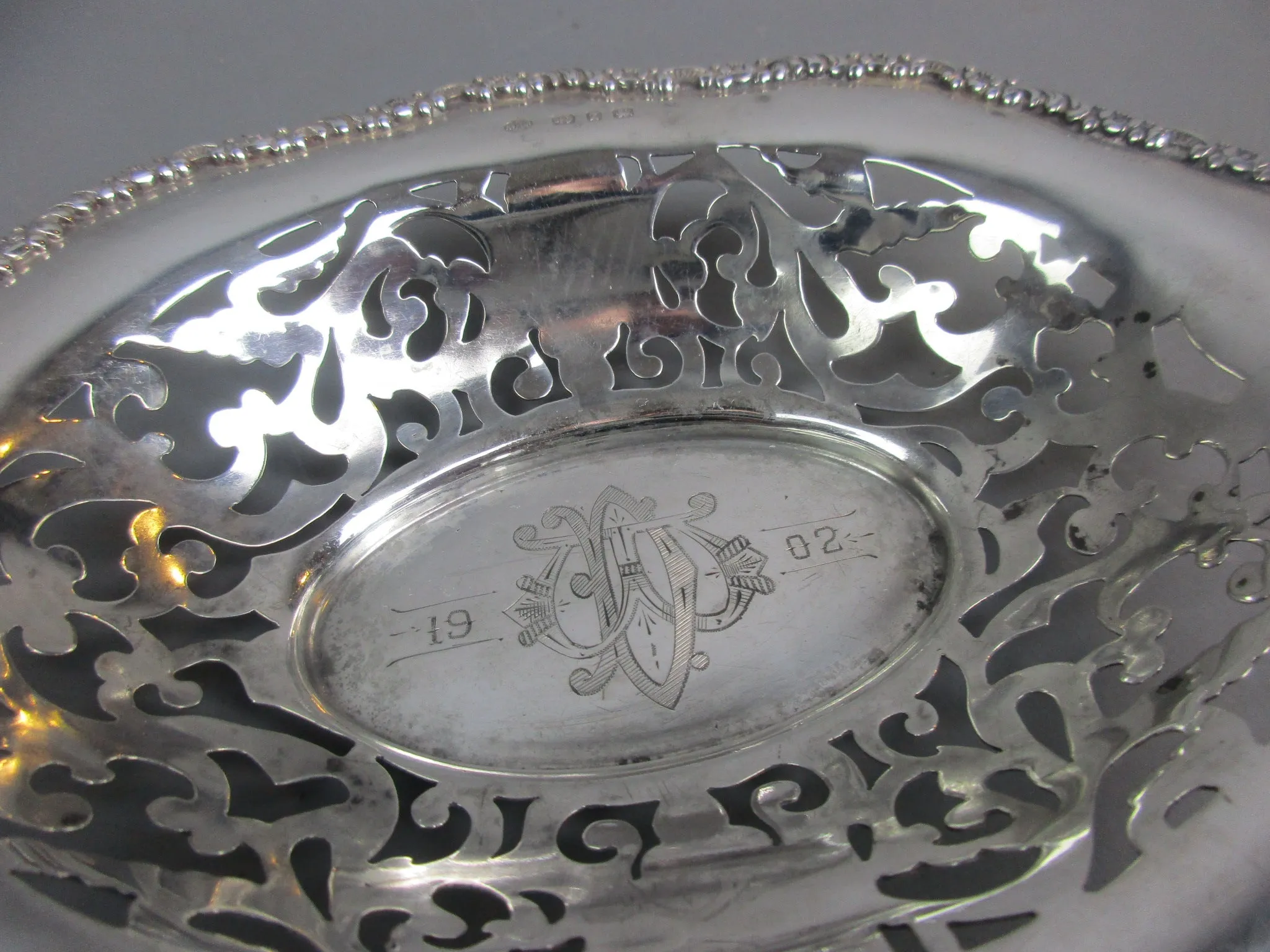 Sterling Silver Sweet-Treat Dish Antique Victorian 1899 Birmingham