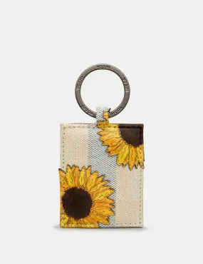 Sunflower Bloom Leather And Canvas Keyring