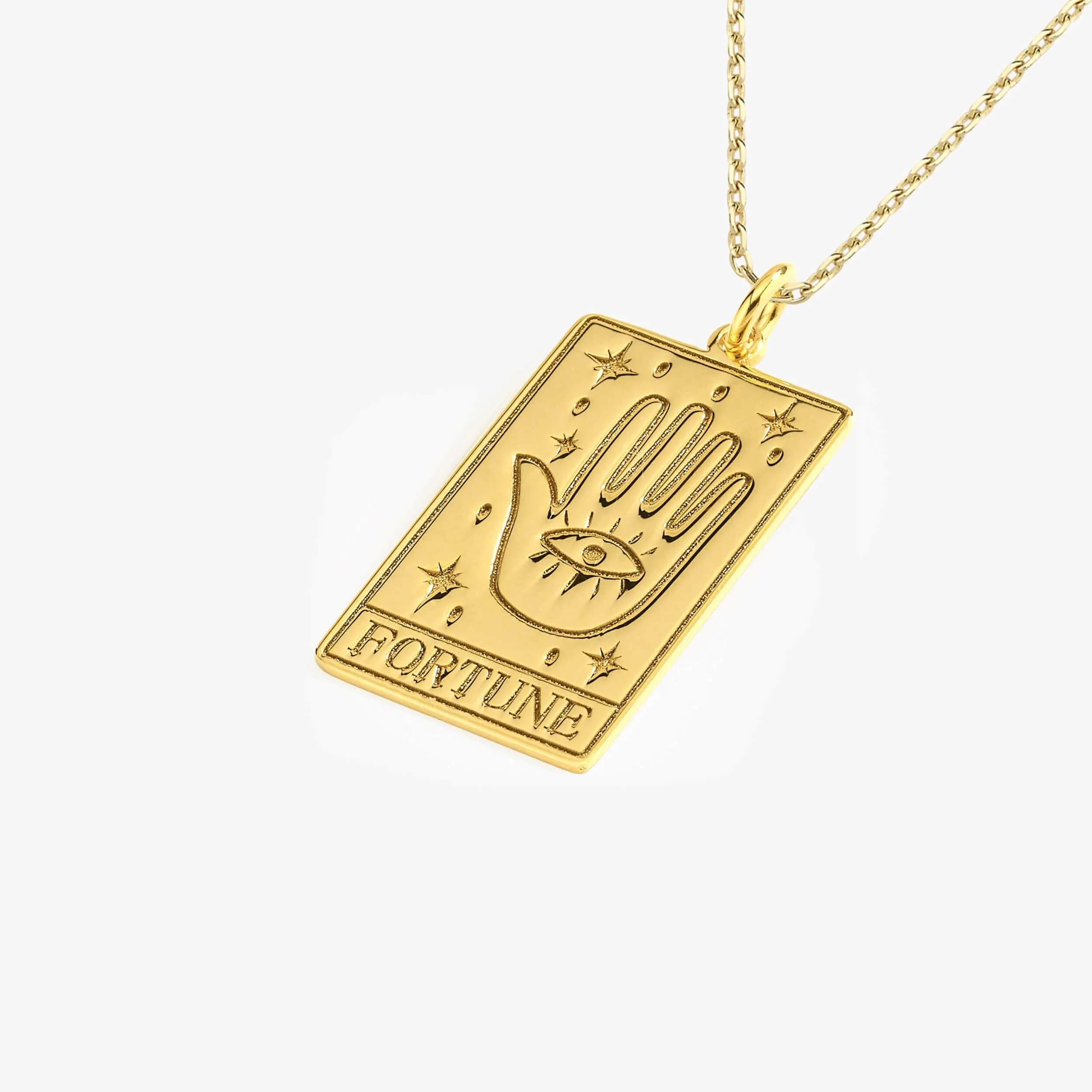 Tarot Card Necklace the Fortune| 14K Gold Vermeil