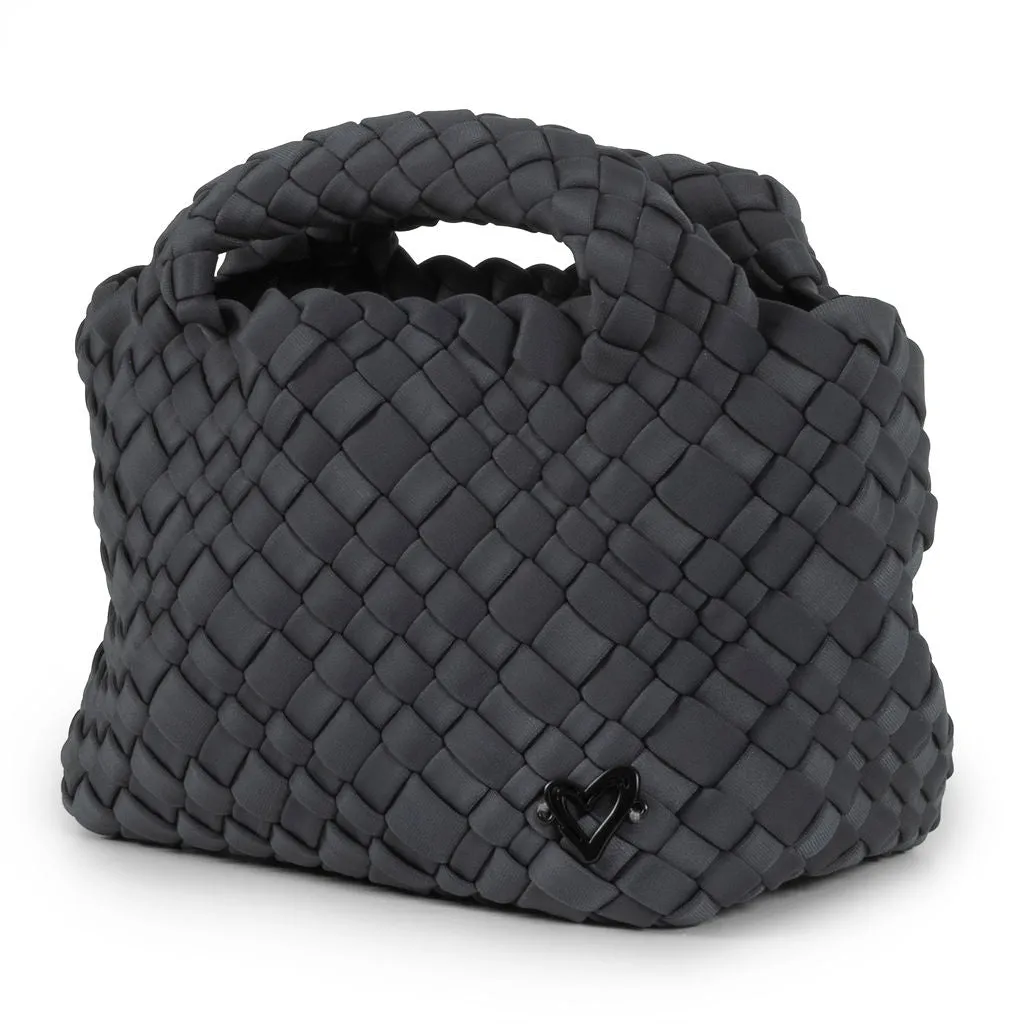 Tiny Mini Woven Tote - Charcoal