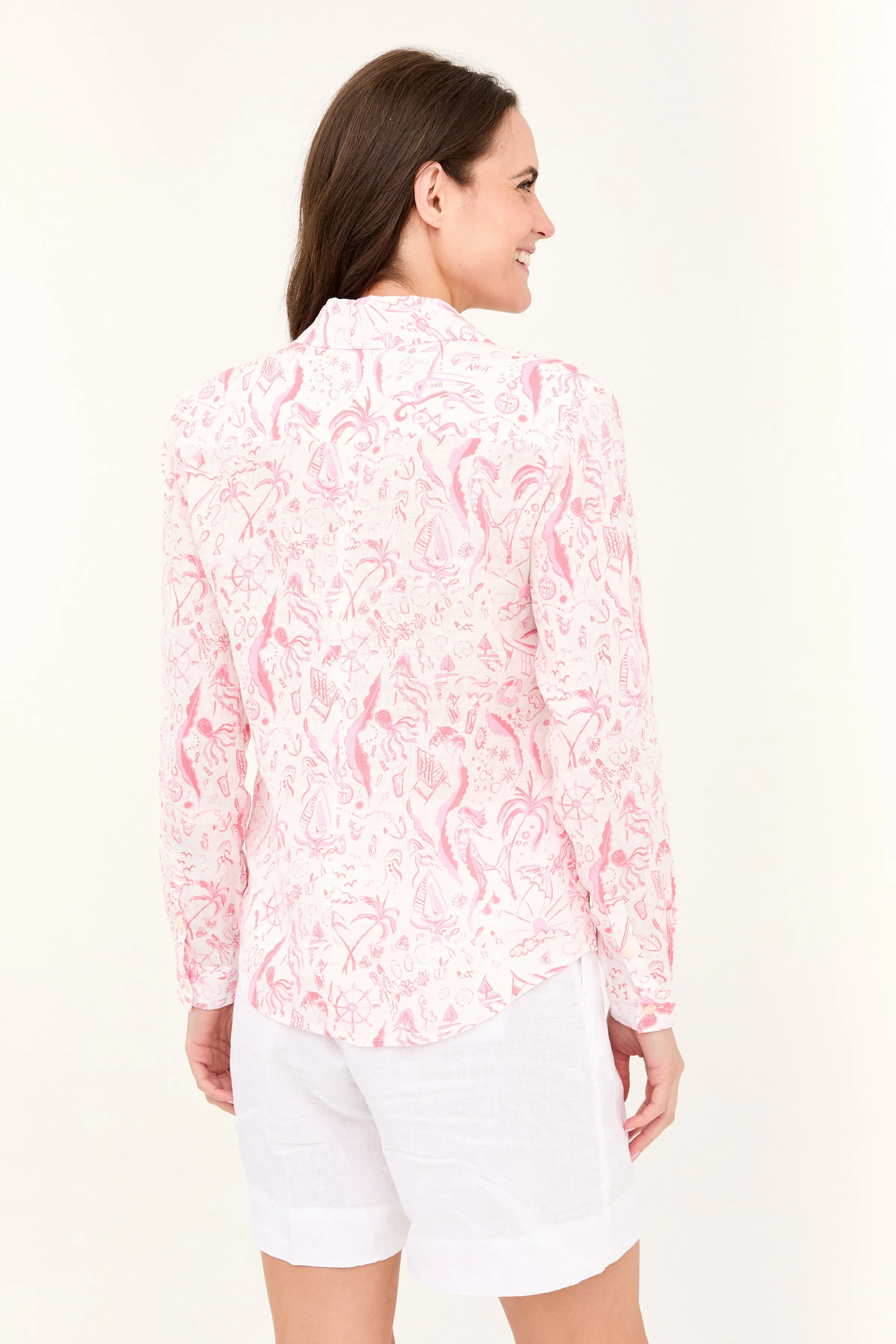 Twig Linen Shirt - Orchid Weekend