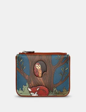 Woodland Friends Zip Top Leather Purse